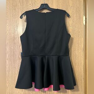 Eloquii Black and Pink Peplum Top